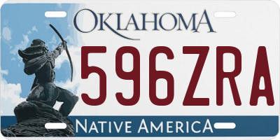 OK license plate 596ZRA