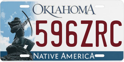 OK license plate 596ZRC