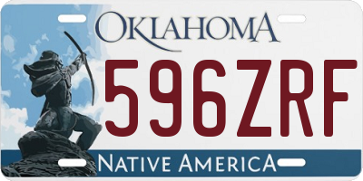 OK license plate 596ZRF