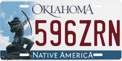 OK license plate 596ZRN