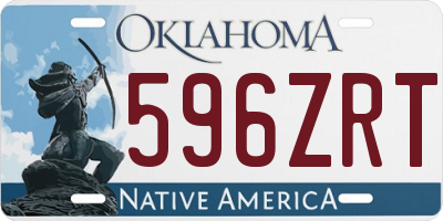 OK license plate 596ZRT