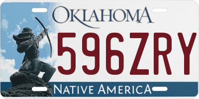 OK license plate 596ZRY