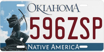OK license plate 596ZSP