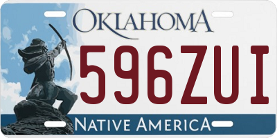 OK license plate 596ZUI