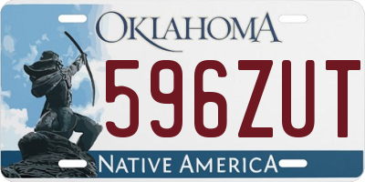 OK license plate 596ZUT