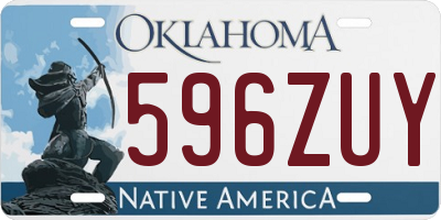 OK license plate 596ZUY