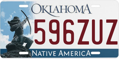 OK license plate 596ZUZ