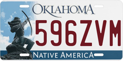 OK license plate 596ZVM
