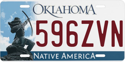 OK license plate 596ZVN