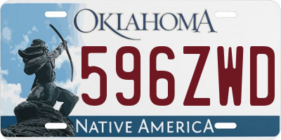 OK license plate 596ZWD