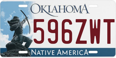 OK license plate 596ZWT