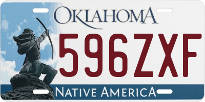 OK license plate 596ZXF