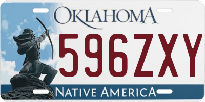 OK license plate 596ZXY