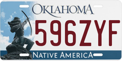 OK license plate 596ZYF
