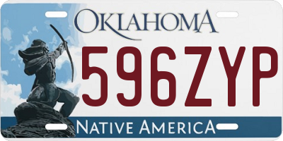 OK license plate 596ZYP