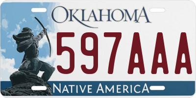 OK license plate 597AAA