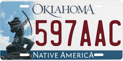 OK license plate 597AAC