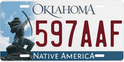 OK license plate 597AAF