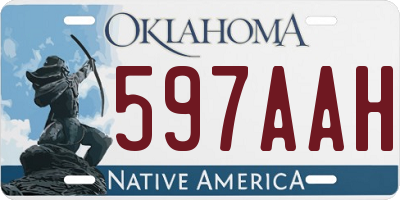 OK license plate 597AAH