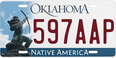 OK license plate 597AAP