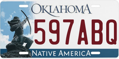 OK license plate 597ABQ