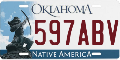 OK license plate 597ABV