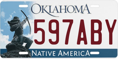 OK license plate 597ABY