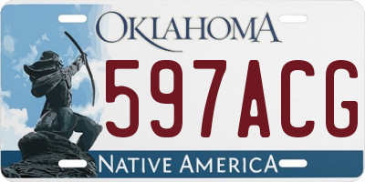 OK license plate 597ACG