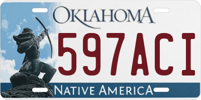 OK license plate 597ACI
