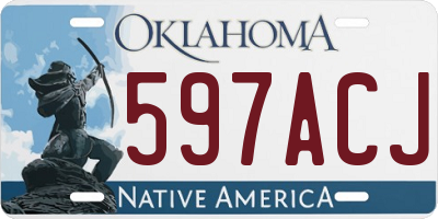 OK license plate 597ACJ