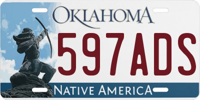 OK license plate 597ADS