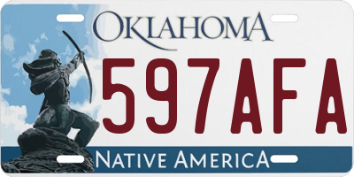 OK license plate 597AFA