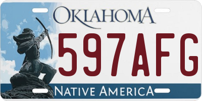 OK license plate 597AFG