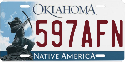 OK license plate 597AFN