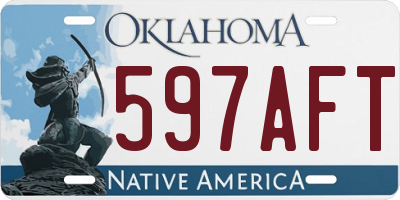 OK license plate 597AFT