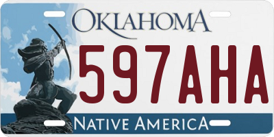 OK license plate 597AHA