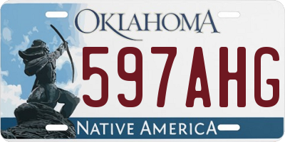 OK license plate 597AHG