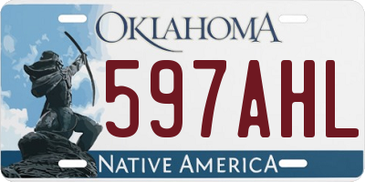 OK license plate 597AHL