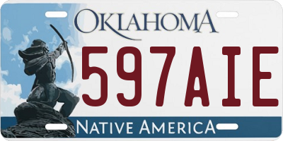 OK license plate 597AIE