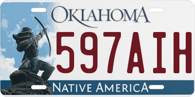 OK license plate 597AIH