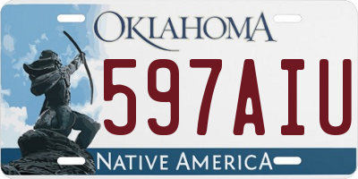 OK license plate 597AIU
