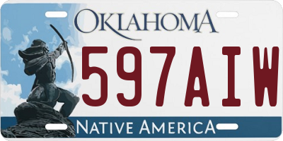 OK license plate 597AIW