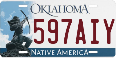 OK license plate 597AIY