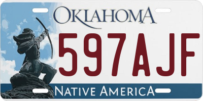 OK license plate 597AJF