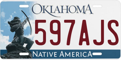 OK license plate 597AJS