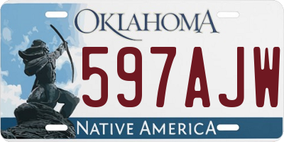 OK license plate 597AJW