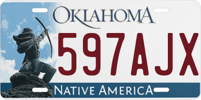 OK license plate 597AJX
