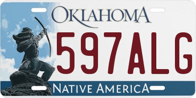 OK license plate 597ALG