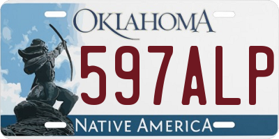OK license plate 597ALP