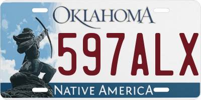 OK license plate 597ALX